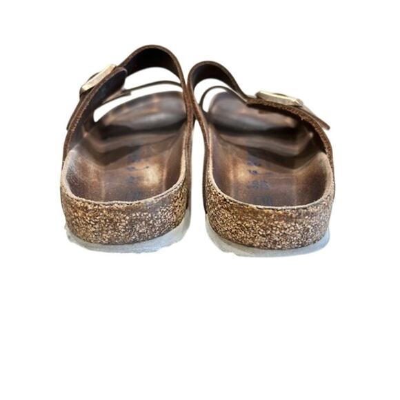 Birkenstock Arizona Sandals Metallic Silver 36 EU / 5-5.5 US  Soft Footbed, Worn - Picture 10 of 11